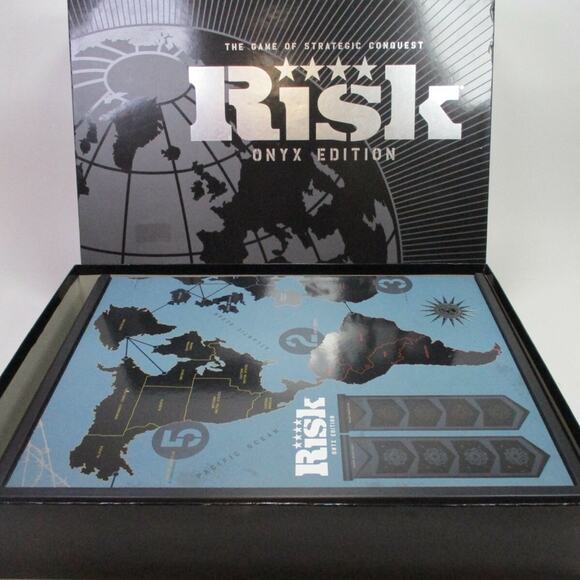 RISK Onyx Edition Collectible Limited Edition Board Game Oversize Black Grey Box - Picture 8 of 8